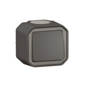 Legrand Plexo opbouwschakelaar 2-polig spuitwaterdicht antraciet