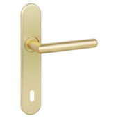 Deurkrukset Avignon ovaal schild sleutelgat 110 mm aluminium messing