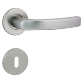 Deurkrukset Edinburgh rond rozet aluminium RVS