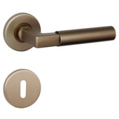 Deurkrukset Dublin rond rozet aluminium satin brons