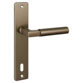 Deurkrukset Dublin recht schild sleutelgat 110 mm aluminium satin brons