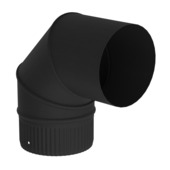 Saninstal bocht 90 graden geëmailleerd zwart 153 mm
