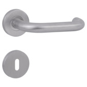 Gamma deurkruk set Cambridge rond rozet sleutelplaat RVS