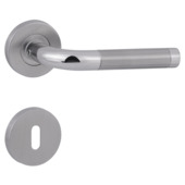 Gamma deurkruk set London rond rozet sleutelplaat RVS glans