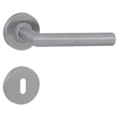 Gamma deurkruk set Birmingham rond rozet sleutelplaat RVS