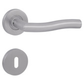 Gamma deurkruk set Sheffield rond rozet sleutelplaat RVS