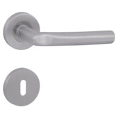 Gamma deurkruk set Norwich rond rozet sleutelplaat RVS