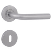 Gamma deurkruk set Manchester rond rozet sleutelplaat RVS