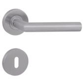 Novidade deurkruk set Leeds rond rozet sleutelplaat RVS