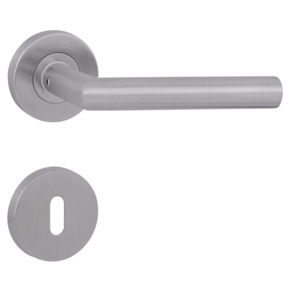 Jeu de poignées de porte Leeds Novidade rosace ronde inox argenté