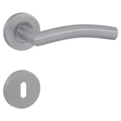 Novidade deurkruk set Luton rond rozet sleutelplaat RVS