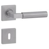 Jeu de poignées de porte Fulham GAMMA rosace carrée inox