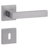 Jeu de poignées de porte Hotel GAMMA rosace carrée inox