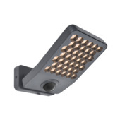 Lutec wandlamp Atlantis donkergrijs 14W 1850 lm 3000 K met bewegingssensor