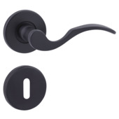 Deurkrukset Bath rond rozet sleutelplaat aluminium zwart