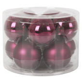 Christmas Goods kerstballen mix kunststof 10 stuks framboos paars Ø 16 cm
