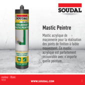 Mastic acrylique peintre Soudal blanc 290 ml