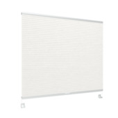 Store plissé double GAMMA fenêtre oscillo-battante en bois 8241 blanc translucide sur mesure