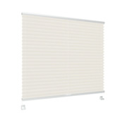 Store plissé simple GAMMA fenêtre oscillo-battante en bois 7228 blanc translucide sur mesure