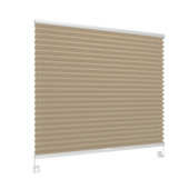 Store plissé simple GAMMA fenêtre oscillo-battante en bois 7218 beige translucide sur mesure