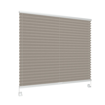 Store plissé simple GAMMA fenêtre oscillo-battante en PVC ou aluminium 7222 brun clair translucide sur mesure