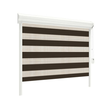 GAMMA duo rolgordijn draaikiepraam kunststof of aluminium 4021 donker bruin lichtdoorlatend op maat