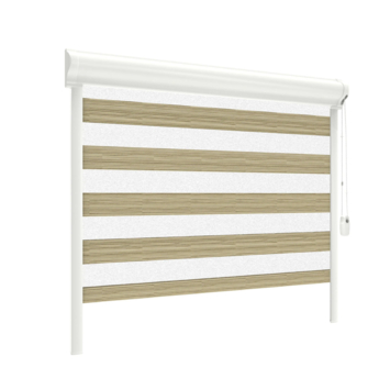 GAMMA duo rolgordijn draaikiepraam kunststof of aluminium 4029 bamboe bruin lichtdoorlatend op maat