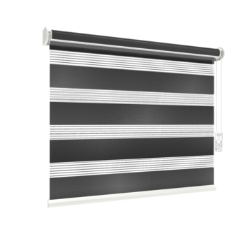 GAMMA duo rolgordijn vast raam 4007 zwart deels verduisterend op maat