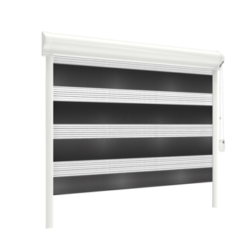 GAMMA duo rolgordijn deels verduisterend draaikiepraam kunststof/aluminium 4007 zwart op maat