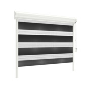 GAMMA duo rolgordijn deels verduisterend draaikiepraam kunststof/aluminium 4007 zwart op maat