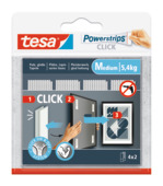 tesa Powerstrips zelfklevende strip Click 4x2 stuks Medium draagkracht 5.4 kg