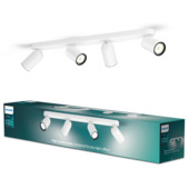 Support 4 spots Pongee Philips 4x GU10 sans ampoules max. 10 W blanc
