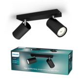 Philips duobalk Kosipo 2x GU10 exclusief lampen max. 10 W zwart