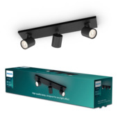 Support 3 spots Philips myLiving Runner noir 3x GU10