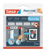 tesa Powerstrips zelfklevende strip 4x2 stuks Small draagkracht 1.8KG