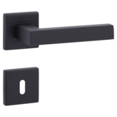 Gamma deurkruk set Chelsea vierkant rozet sleutelplaat zwart INOX