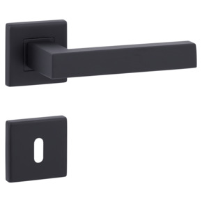Gamma deurkruk set Chelsea vierkant rozet sleutelplaat zwart INOX