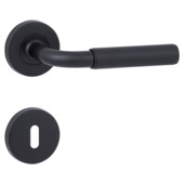Gamma deurkruk set Roy rond rozet sleutelplaat zwart INOX