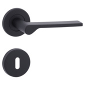 Gamma deurkruk set Warwick rond rozet sleutelplaat zwart INOX