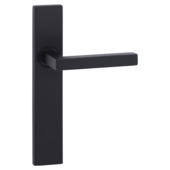 Jeu de poignées de porte Novidade Vienne plaque aveugle inox noir