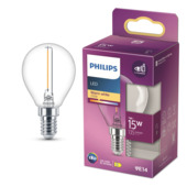 Ampoule boule LED Philips E14 1 W 2700 K filament
