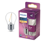 Philips LED kogel E27 1W filament helder niet dimbaar