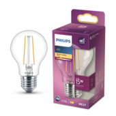 Ampoule poire A60 LED transparant Philips E27 1,1 W 2700 K filament