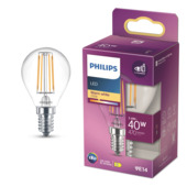 Philips LED kogel E14 3,4W filament helder niet dimbaar