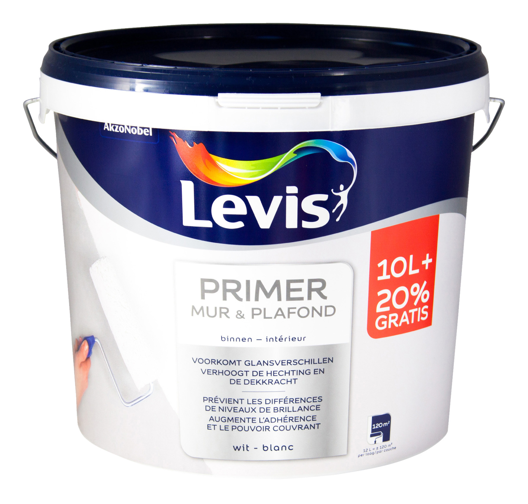 Levis primer muur en plafond wit 10+2 L Primer & grondlagen Verf