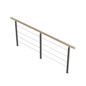 Garde-corps pin/métal Sogem 200 cm pour escalier Cottage