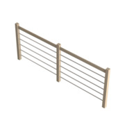 Garde-corps type G en bois et aluminium Jura 320 cm