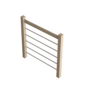 Garde-corps type G en bois et aluminium Jura 100 cm