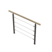 Garde-corps pin/métal Sogem 100 cm pour escalier Cottage