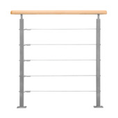 Garde-corps hêtre/métal Sogem 100 cm pour escalier Alsace